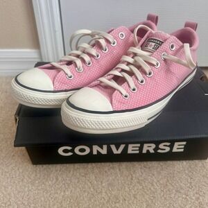 New Converse All Star Madison Ox Pink Checkered Canvas Low Top‎ Sneakers Size 11